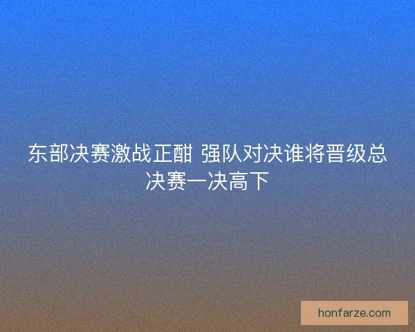 东部决赛激战正酣 强队对决谁将晋级总决赛一决高下